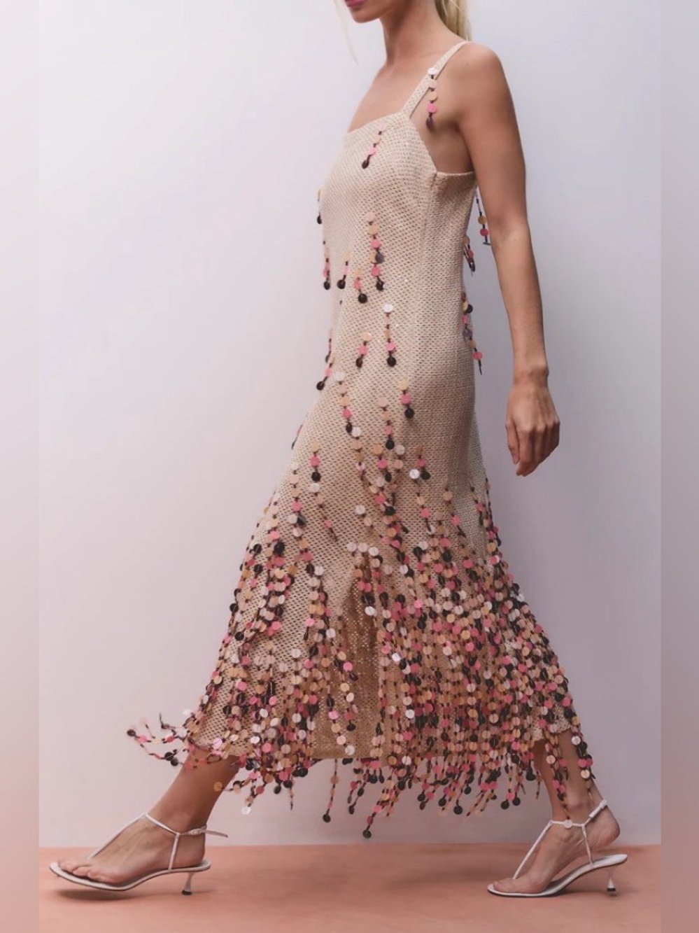 Antipodean Periscope Cotton Crocheted Hand Embellished Midi Dress AU12/US8 NWT - Picture 7 of 12